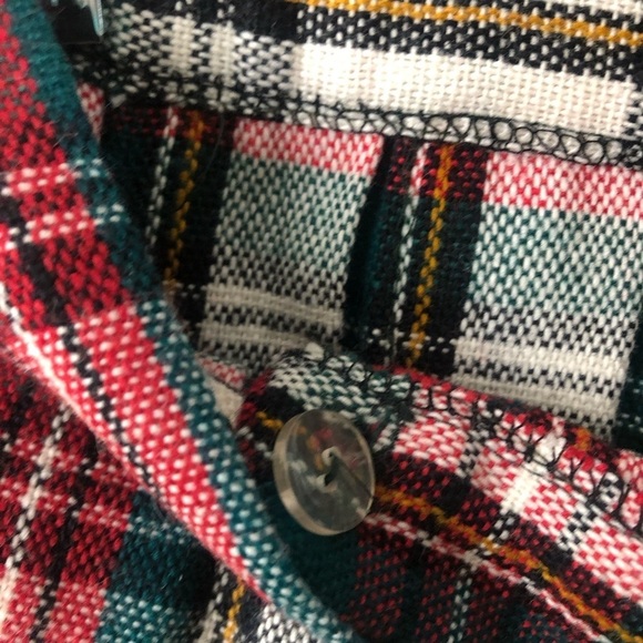 Vintage Christmas Tartan Plaid Wool Wrap Skirt Red Green ILGWU USA Made Size 6 - Picture 6 of 13